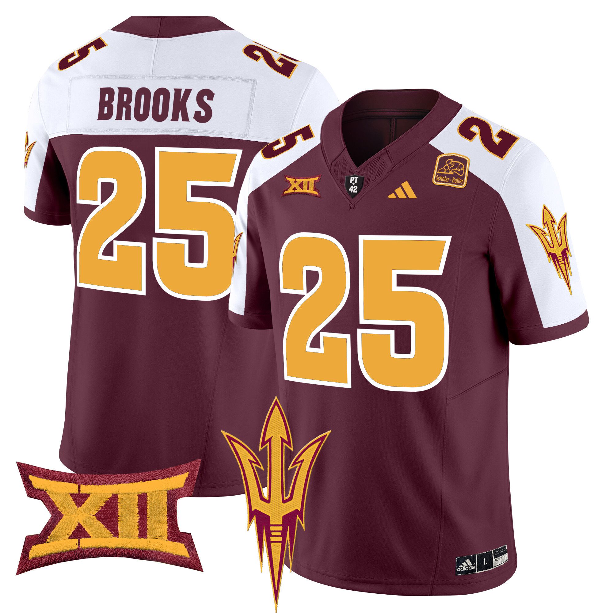 Men Arizona State Sun Devils #25 Brooks Red 2024 Vapor Limited NCAA Jersey->ncaa teams->NCAA Jersey